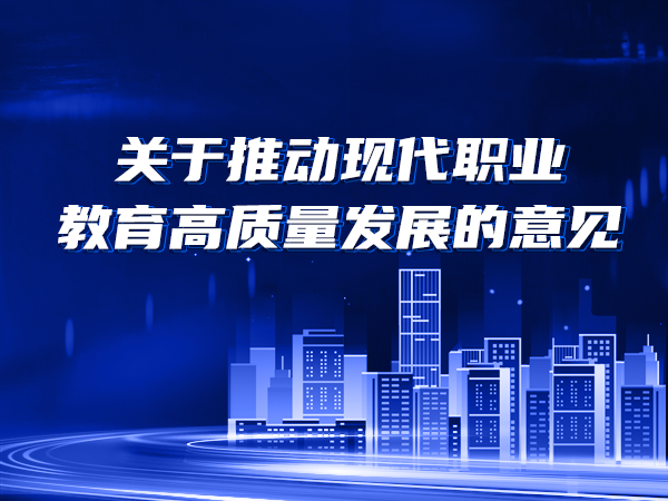 关于推动现代职业教育高质量发展的意见