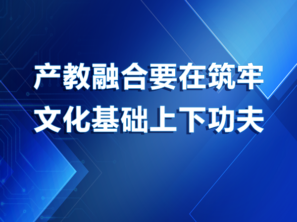 产教融合要在筑牢文化基础上下功夫